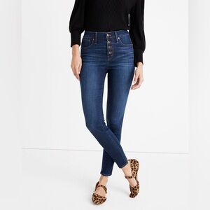 Madewell 9" Mid-Rise Skinny Jeans in Julie Wash: Button-Front TENCEL™